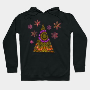 Christmas Floral Kaleidoscope Gold Orange Purple Hoodie